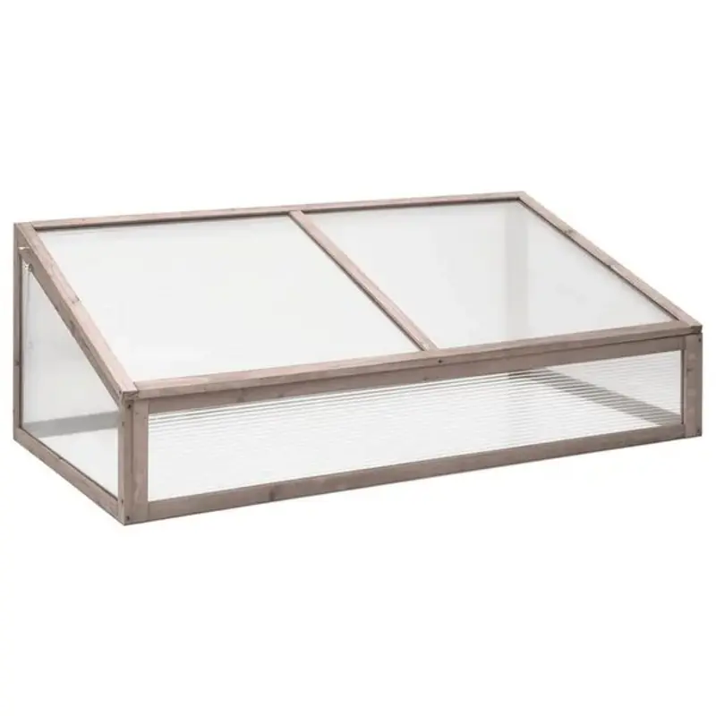 Mini Serre Balcon Bois Sapin Gris 110cm Panneaux PC