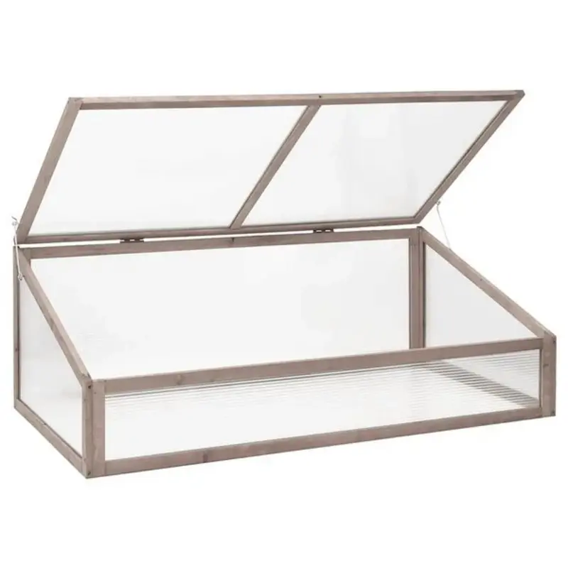 Mini serre de balcon en bois de sapin gris - 110x56x39 cm – Image 2