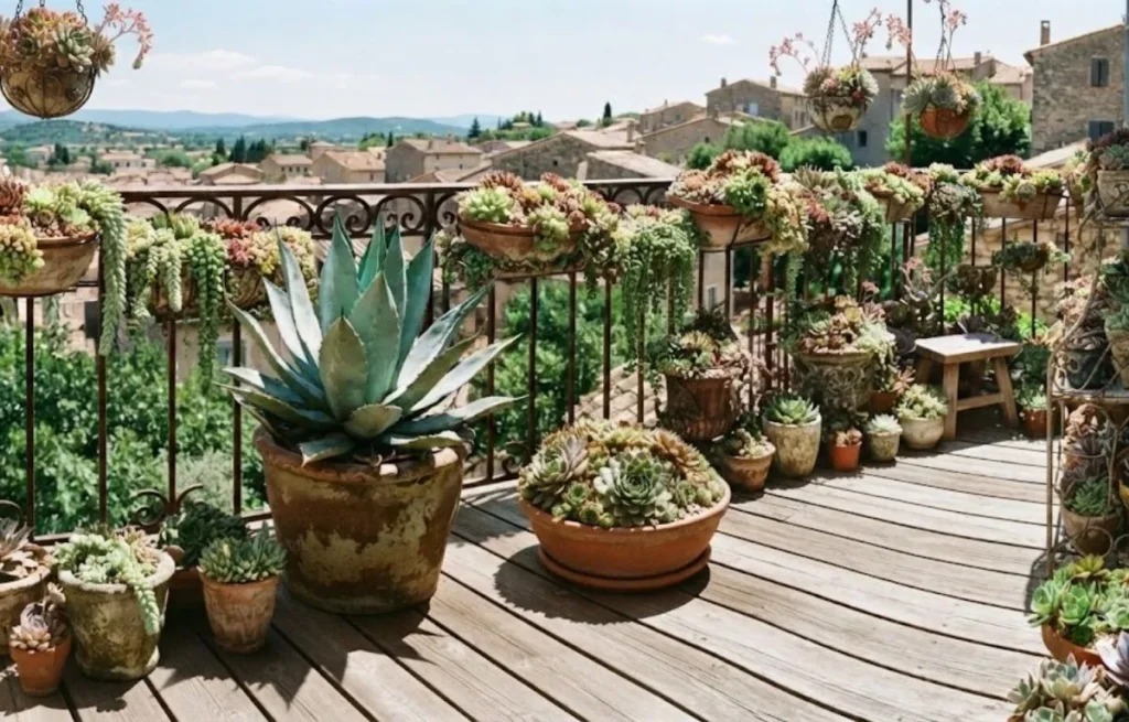Agave en pot pour balcon plein soleil aménagement extérieur méditerranéen